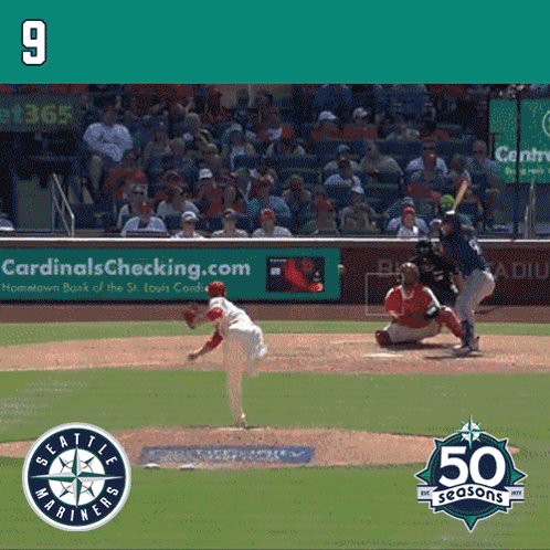 A Baseball Game Between The Seattle Mariners And Cardinals GIF