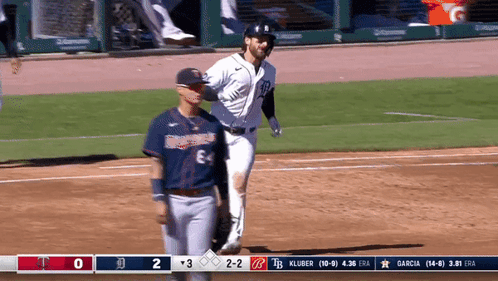 A Baseball Game Between The Tigers And The Astros Is Going On GIF