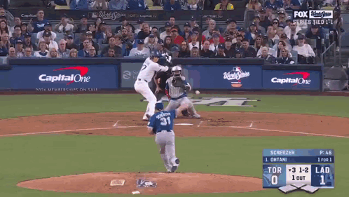 A Baseball Game Is Being Broadcasted On Fox Sports GIF