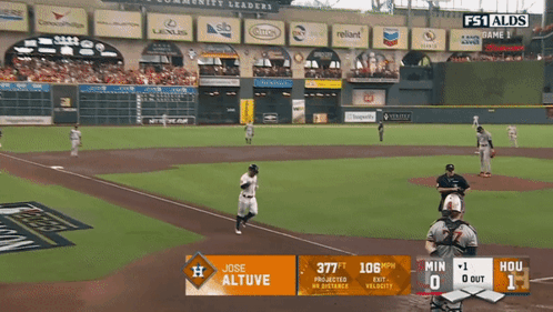 A Baseball Game Is Being Played And Jose Altuve Is On The Field GIF