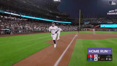A Baseball Game Is Being Played And The Home Run Is Being Displayed GIF