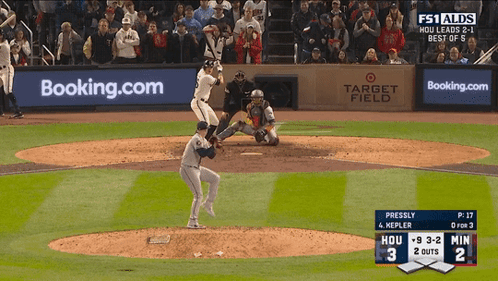 A Baseball Game Is Being Played And The Score Is 3-2 GIF