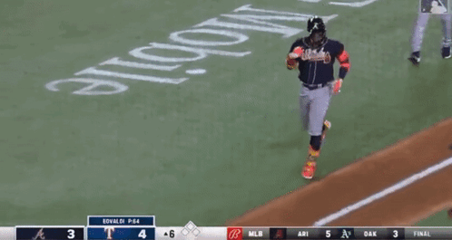 A Baseball Game Is Being Played Between The Atlanta Braves And The Washington Nationals GIF
