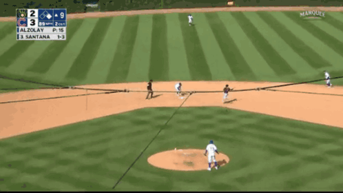A Baseball Game Is Being Played Between The Brewers And The Dodgers GIF