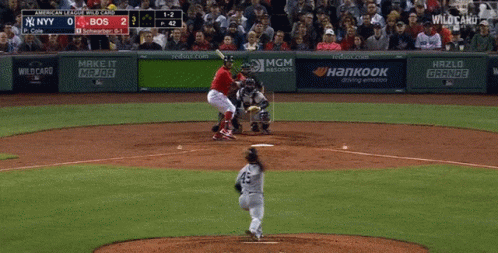 A Baseball Game Is Being Played Between The New York Yankees And The Boas GIF