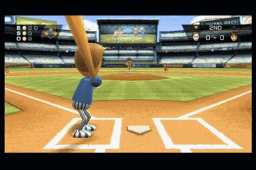 A Baseball Game Is Being Played In A Stadium With A Score Of 2-0 GIF