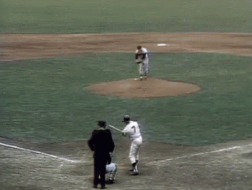 A Baseball Game Is Being Played In A Stadium With A Sign That Says ' A ' On It GIF