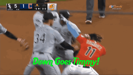 A Baseball Game Is Being Played In Chicago And The Score Is 5 To 1 GIF
