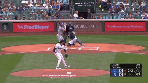 A Baseball Game Is Being Played In Fred Meyer Stadium GIF