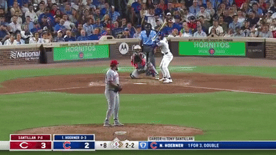 A Baseball Game Is Being Played In Front Of A Banner For Hornitos GIF
