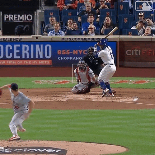 A Baseball Game Is Being Played In Front Of A Citi Field Ad GIF