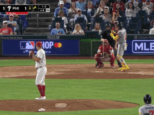 A Baseball Game Is Being Played In Front Of A Citizens Bank Park Advertisement GIF