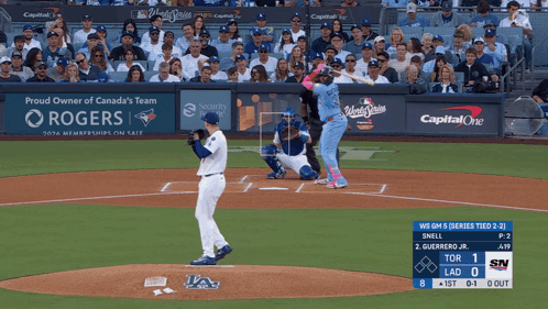 A Baseball Game Is Being Played In Front Of A Proud Owner Of Canada 'S Team Ad GIF