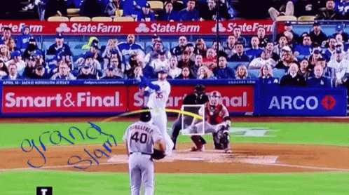 A Baseball Game Is Being Played In Front Of A State Farm Ad GIF