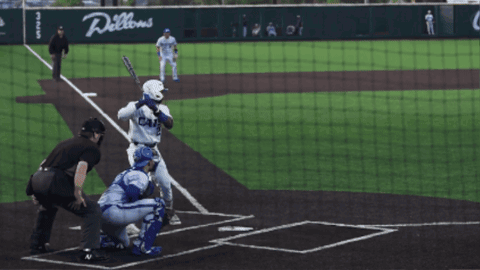 A Baseball Game Is Being Played In Front Of A Willows Sign GIF