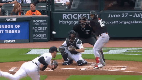 A Baseball Game Is Being Played On June 27Th And Is Sponsored By Rocket Mortgage GIF