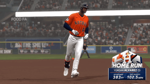 A Baseball Game Is Being Played With A Home Run Sign GIF