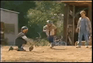A Baseball Game Is Being Played With A Man Wearing A Jersey That Says ' A' On It GIF