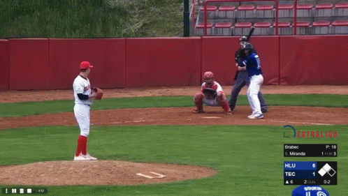 A Baseball Game Is Being Played With Extraliga Written In The Corner GIF
