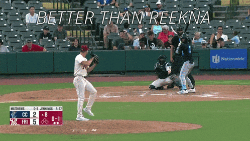 A Baseball Game Is Being Played With The Words Better Than Reekna In The Upper Left Corner GIF