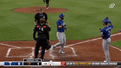 A Baseball Game Is Being Shown On A Television Screen GIF