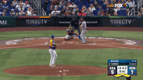 A Baseball Game Is Being Shown On Fox Channel GIF
