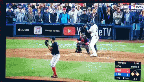 A Baseball Game Is Being Shown On Fox News Channel GIF