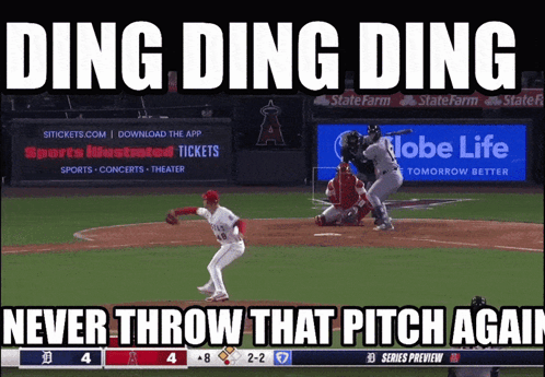 A Baseball Pitcher Is About To Throw A Pitch With The Caption " Ding Ding Ding " GIF