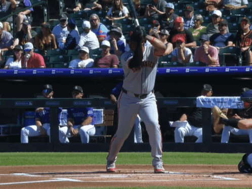 A Baseball Player Getting Ready To Hit A Ball With A Toyota Banner In The Outfield GIF