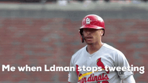 A Baseball Player In A Cardinals Uniform Is Celebrating GIF