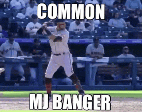 A Baseball Player Is Swinging A Bat At A Ball And A Meme Is Being Created . GIF