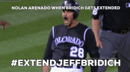 A Baseball Player Wearing A Colorado Jersey With The Number 28 GIF
