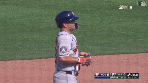 A Baseball Player Wearing A H On His Jersey GIF