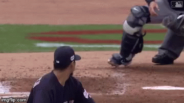 A Baseball Player Wearing A Hat That Says ' Mlb ' On The Back GIF
