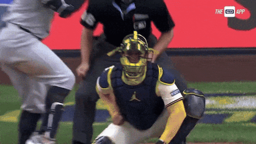 A Baseball Player Wearing A Helmet That Says Air Jordan GIF