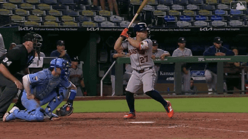 A Baseball Player Wearing A Jersey That Says Astros On It GIF