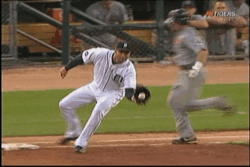 A Baseball Player Wearing A Jersey That Says ' Ny ' On It GIF