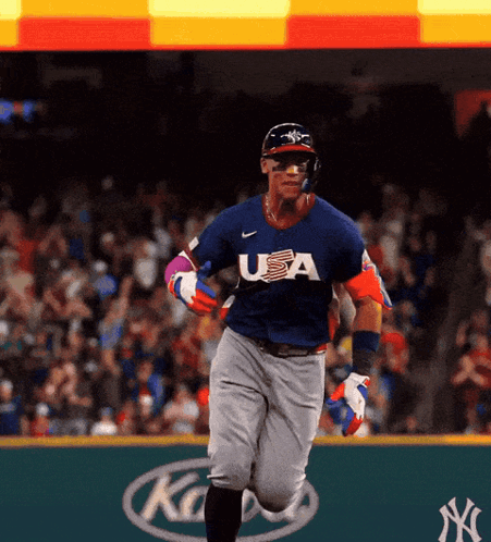A Baseball Player Wearing A Jersey That Says Usa GIF