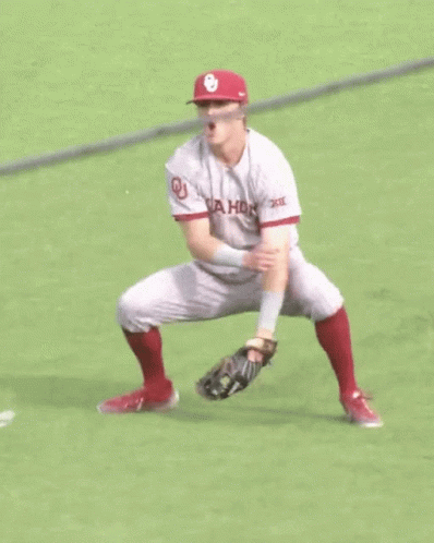 A Baseball Player Wearing A Klahoma 8 Jersey GIF