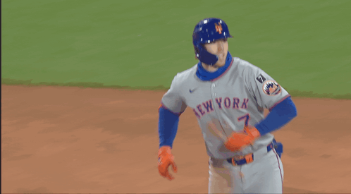 A Baseball Player Wearing A New York Jersey GIF