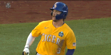 A Baseball Player Wearing A Yellow Tigers Jersey GIF