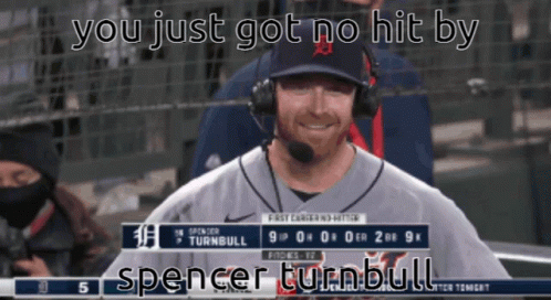 A Baseball Player Wearing Headphones Says You Just Got No Hit By GIF