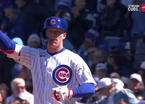 A Baseball Player With A C On His Helmet GIF
