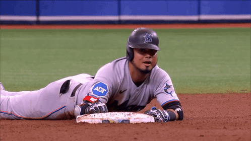 A Baseball Player With An Adt Patch On His Shirt GIF