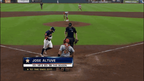 A Baseball Player With The Name Jose Altuve On His Jersey GIF