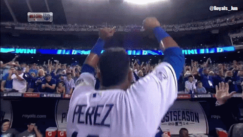 A Baseball Player With The Name Perez On His Back GIF