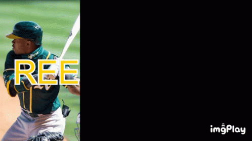A Baseball Player With The Name Reedic On The Bottom GIF