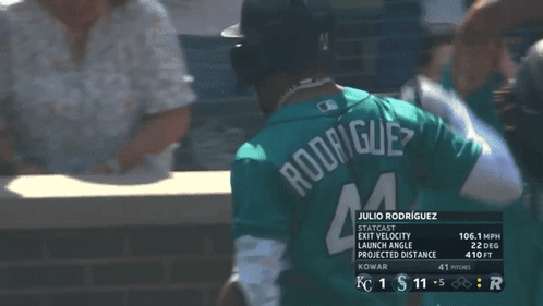 A Baseball Player With The Name Rodriguez On The Back Of Their Jersey GIF