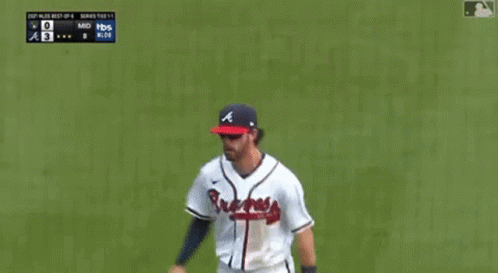 A Baseball Player With The Name Swanson On The Back Of His Shirt GIF