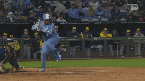 A Baseball Player With The Number 13 On His Jersey Swings At A Ball GIF